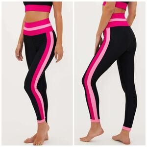 Beach Riot Amour Melinda Leggings XL Black Pink Colorblock High Rise Athletic